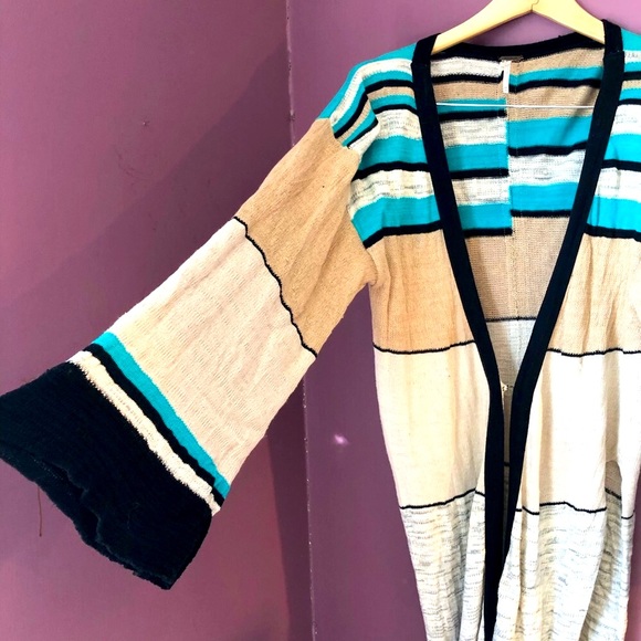 FREE PEOPLE BOHO RARE LINEN DUSTER XS - Picture 6 of 13